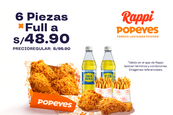 6 Piezas Full con 49% OFF a S/48.90 (P. Regular: S/95.90).