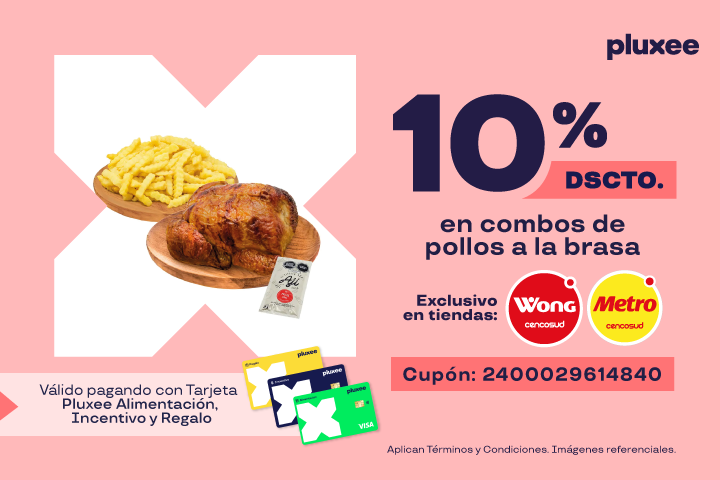 10% En combos de pollos a la brasa Cupón: 2400029614840