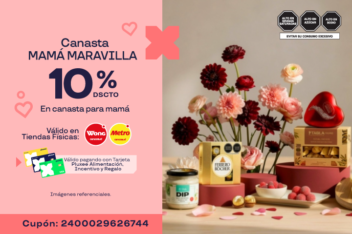 10% En canastas para Mamá. Cupón: 2400029626744
