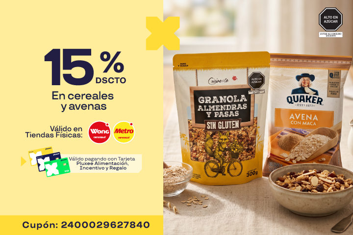 15% En cereales y avenas