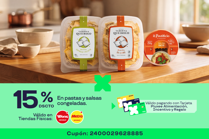 15% En pastas y salsas congeladas