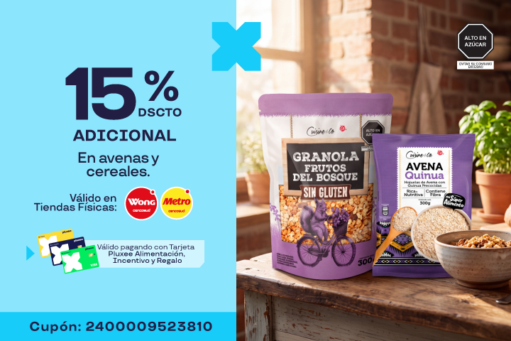15% DSCTO ADICIONAL EN AVENAS Y CEREALES.