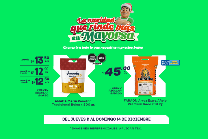 ¡Los infaltables de Mayorsa! Del 11 al 14 de diciembre.