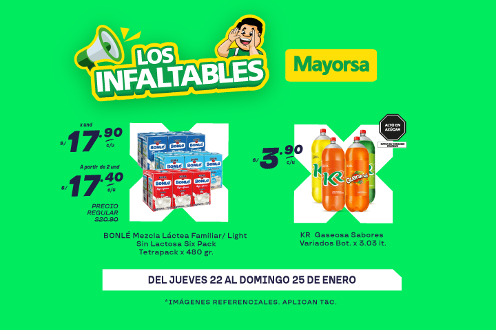 ¡Los infaltables de Mayorsa! Del 22 al 25 de enero.