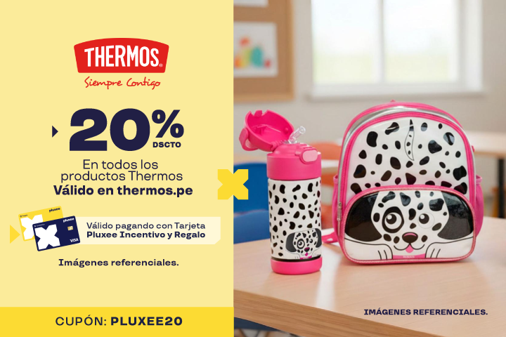 20% Dscto en todos los productos Thermos. Válido en https://www.thermos.pe/.Cupón:PLUXEE20