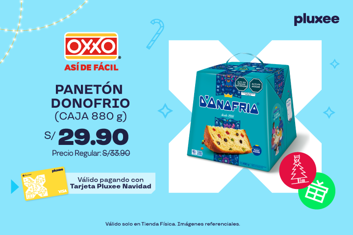 Panetón Frutas Donofrio Caja 880g a S/.29.90. Precio Regular: S/.33.90. Válido solo en Tienda Físicas