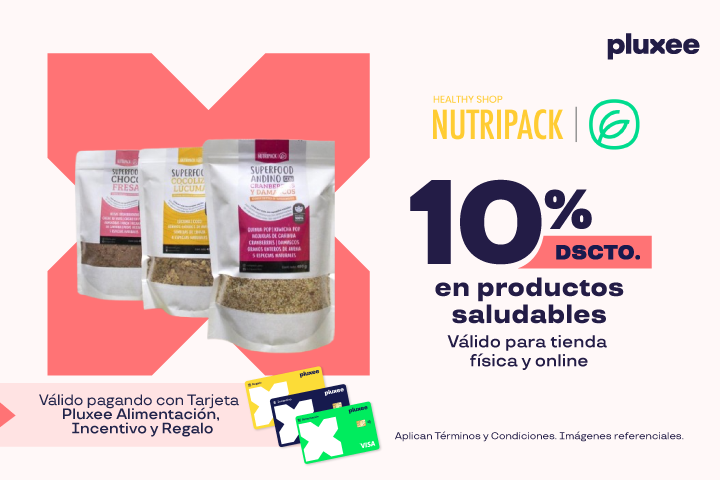 10 % de descuento en productos de NUTRIPACK. Válido en web.