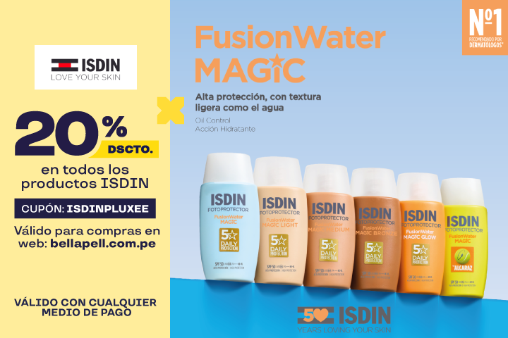 20% de dcto en todos los productos ISDIN