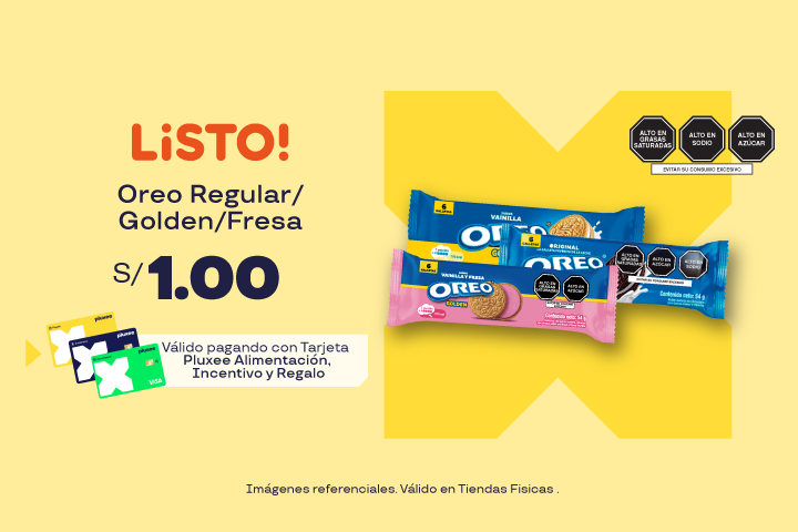 "Oreo Regular/Golden/Fresa a S/1.00 "