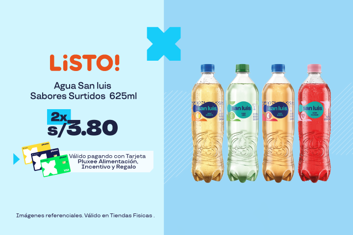 "2unid Agua San luis Sabores Surtidos 625ml  a S/3.80 "