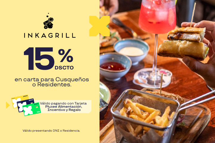 15% dscto en carta para Cusqueños o Residentes. Válido presentando DNI o Residencia.