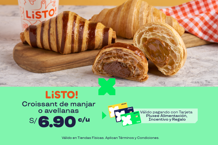 Croissant de manjar o avellanas: S/6.90