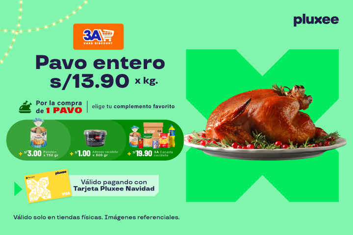 Pavo Entero S/.13.90 X Kg. Por la compra de 1 Pavo elige tu complemento favorito. Ver TyC.