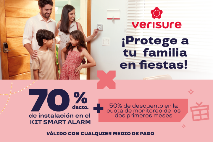 70% Dscto en la instalación del Kit de Alarma SMART sobre precio catálogo + 50% Dscto en la cuota de monitoreo de los dos primeros meses de contrataci