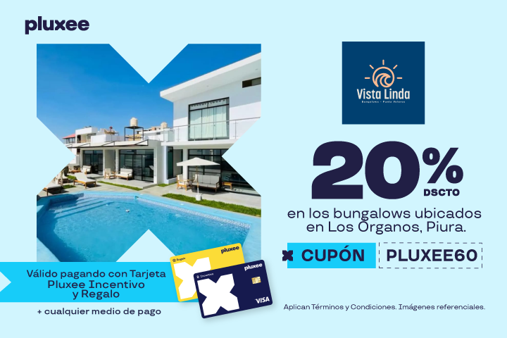 20% dscto en los bungalow. Cupón: PLUXEE60