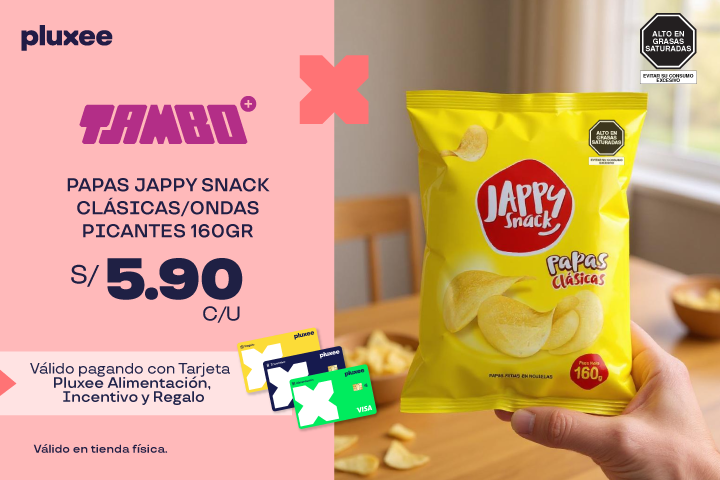 PAPAS JAPPY SNACK CLÁSICAS/ONDAS PICANTES 160GR A S/5.90 C/U