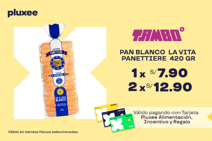 Pan Blanco La Vita Panettiere 1unid a S/7.90, 2 unid a S/12.90. Válido solo en Tiendas  seleccionadas.